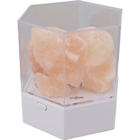 Lampe de sel de l'Himalaya LED RGB à intensité variable USB décorative pour l'aromathérapie aux huiles essentielles et aux cristaux de sel naturels, veilleuse pour chambre ou salon (1/5)