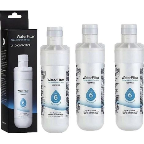 Lot de 3 filtres eau LG LT1000P – Compatible réfrigérateur – 6 mois durée – Purification qualité (1/4)