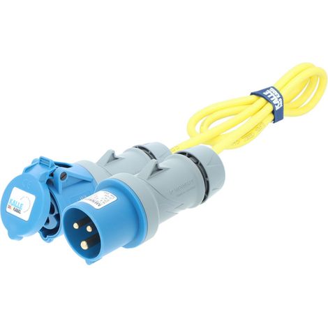 Kalle Verlängerungskabel CEE 230V 16A 2,5mm²  Extreme Signal Gelb IP44 1,5 Meter