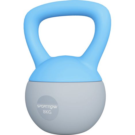 8KG Soft Kettlebell, Kettlebell with Non--Slip Handle for Home Gym, Weight Lifting, Strength Training, Light Blue/Grey (1/5)