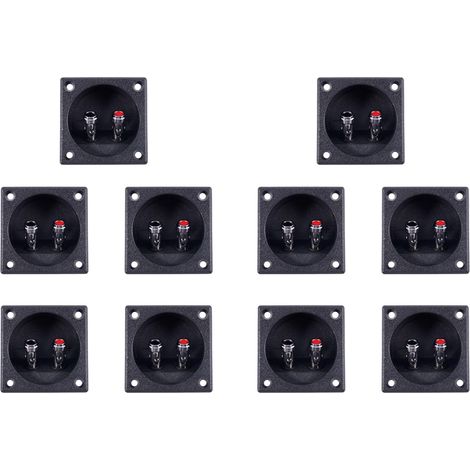 10X Forme Double Reliure Post Type Haut-Parleur Boite Terminal Coupe Noir (1/5)