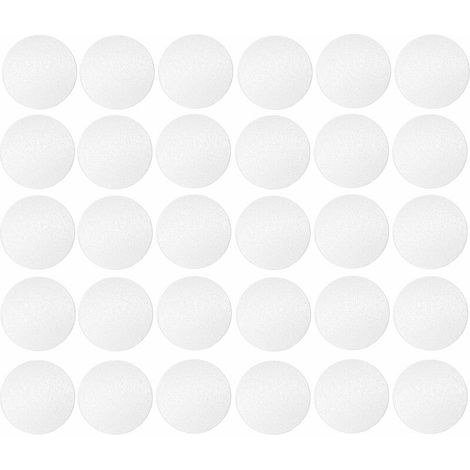 30x Cache vis adhésif autocollant diamètre 20mm bouchon trou meuble table chaise maison, blanc PE
