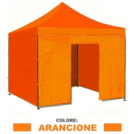 Teli laterali/Copertura per gazebo pieghevole impermeabile 3x3m Arancione - Mod. Loop