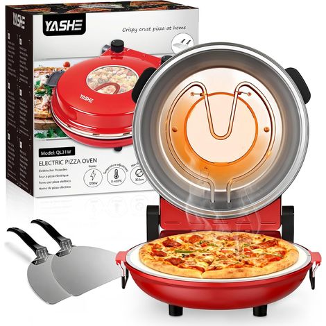YASHE Elektrischer Pizzaofen QL31W, 400 °C, 1200 W, 30 cm