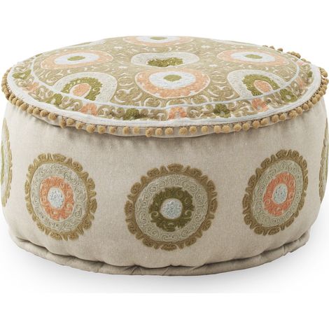 Pouf en coton/polyester 55 cm de diamètre x 34 cm (1/3)