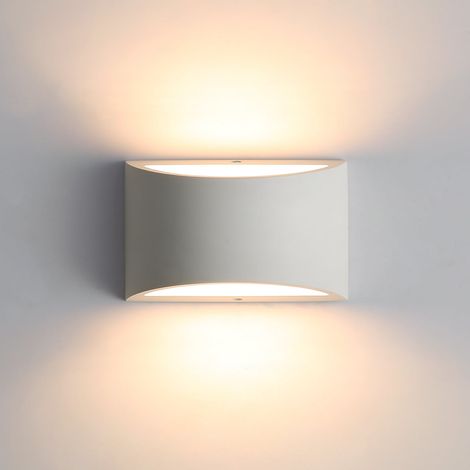 GOECO Indoor Wall Light,7W Warm White LED Modern Plaster Wall Lights,Decorative Up and Down Wall Lamp Sconce for Living Room,Bedroom,Corridor,Stairs,Pathway (G9 LED Bulb Include) (1/5)