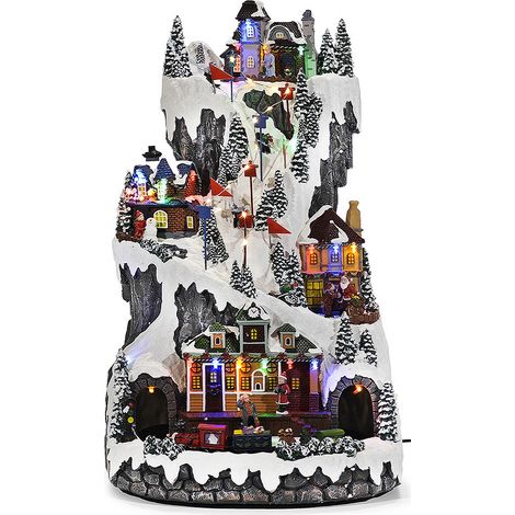 Villaggio Natalizio Montagna Innevata alta cm 50 con Trenino in Movimento giostrina Paesaggio grande di Natale Luci LED Multicolore Suoni e Musica per Arredo Interno e Vetrine idea regalo (1/5)