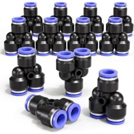 12 PCS 8mm 3 way y Separator Push - in Air Connection, 3 way Plastic Rapid release Py Air Line adaptateur (1/5)