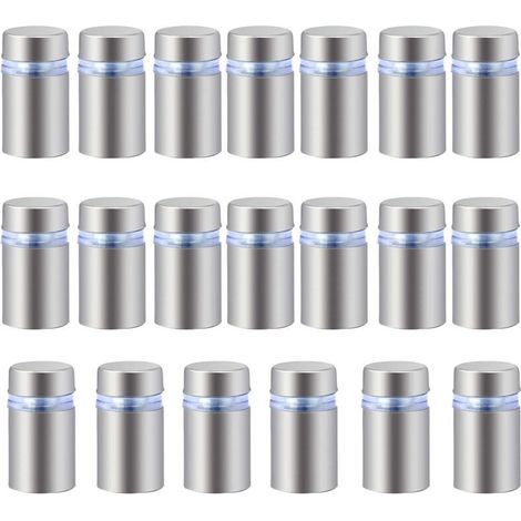 ZOLGINAH - 8 distanziatori a vite per vetro pubblicitario, distanziatori in acciaio inox, distanziatori in vetro e supporti in vetro acrilico, inclusi perni e viti (12 x 25 mm) (1/5)