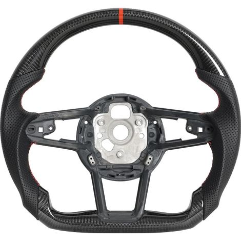 Volante in fibra di carbonio, design racing, presa migliorata, carbonio (1/2)