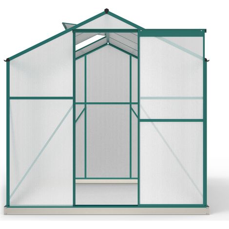 Serra in alluminio con basamento 4,75 m² 190 x 253 cm con finestra e porta scorrevole