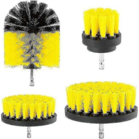 Accessoire de brosse pour perceuse, support de brosse pour perceuse, kit de nettoyage pour le nettoyage des douches de voiture, des roues de carrelage, du mortier de tapis et des tissus d'ameublement (1/4)