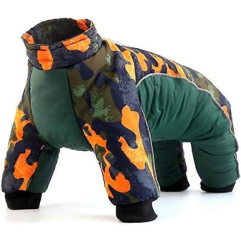 Wintermantel für Hunde, warme Kleidung für kleine Welpen, wasserdichter Anzug, XXL-Schneeanzug für Französische Bulldoggen, grün (1/5)