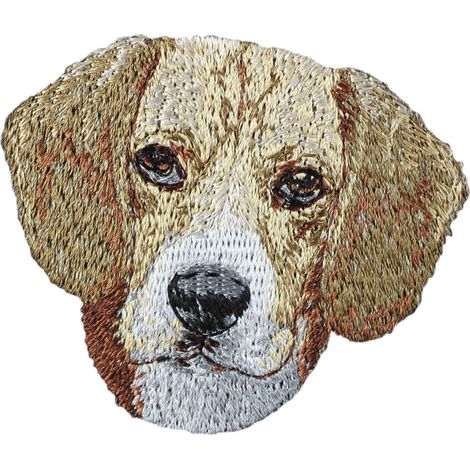 Beagle: un parche con forma de perro, un parche bordado, una decoración única para una mochila de Art-Dog. (1/3)