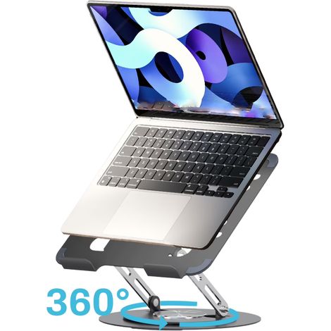 Laptopständer, faltbar und tragbar, geeignet für Laptops bis zu 17 Zoll, schwarz.