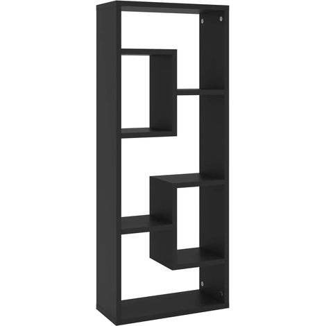 Estante de pared madera contrachapada negro 36x16x90 cm vidaXL