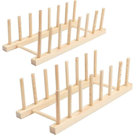 Égouttoir à vaisselle en bambou, égouttoir à vaisselle en bois de bambou, range-assiettes, organisateur de placard de cuisine (1/5)