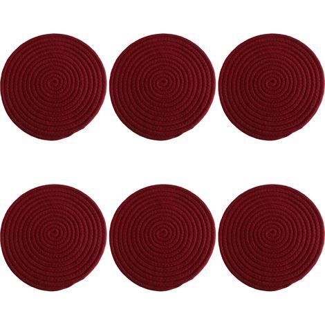 Sous-verre - En Coton Bio - Absorbant et Résistant à la Chaleur - Pour Table et Comptoir - Lot de 6 (1/5)