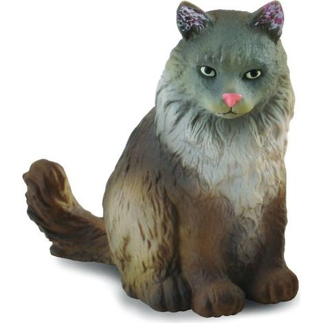 Gatto della foresta norvegese che fa da babysitter