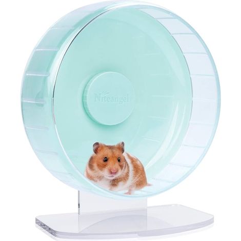 Roues d'exercice pour Hamsters - Roues de Course avec Support pour Hamsters, gerbilles, Souris ou Autres Petits Animaux (Format Moyen, Vert) (1/5)
