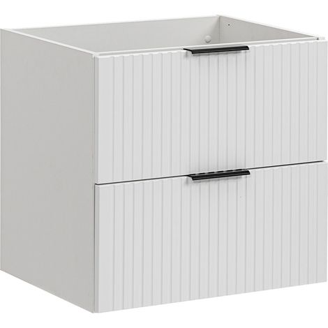 Waschtischunterschrank 60.2cm Adriel mit 2 Schubladen, Weiß