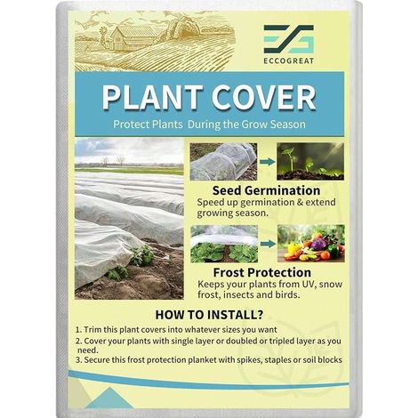 Tela para jardín de 3x15 m para proteger las plantas del frío en invierno, 30 g/m².