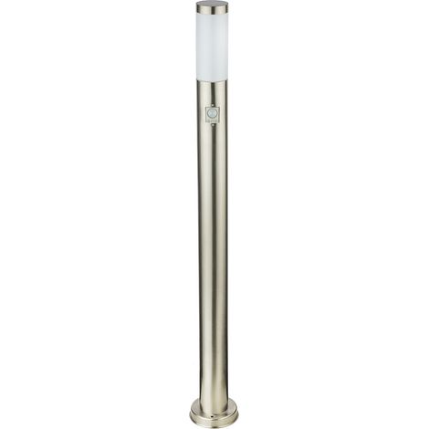 Globo – Lampe d'extérieur en acier inoxydable avec détecteur de mouvement IP44 – 60W max – 230V – Angle de détection 90° – Portée 9m – 3159S