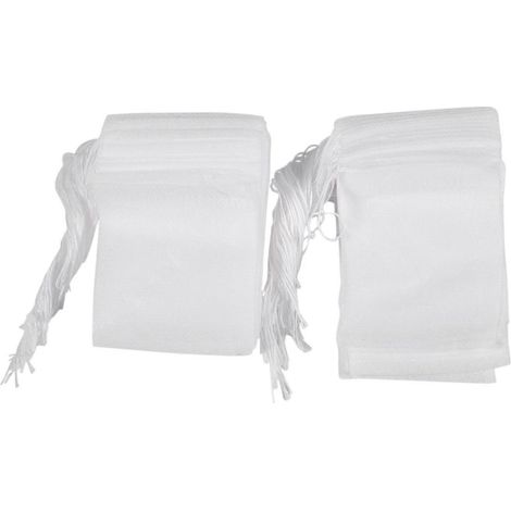 100 sachets de thé vides jetables en papier filtre thermoscellable avec ficelle -- (1/5)