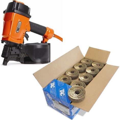 Tacwise GCN57P Air Coil Nailer 57mm Air Nail Gun+ 14000 2.1 x 50mm Coil Nails (1/2)