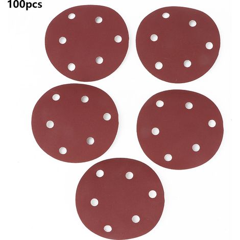 Ortviai Disques abrasifs ronds 125 mm (5 pouces) à 6 trous, grain 240, lot de 100, oxyde d’aluminium (1/5)