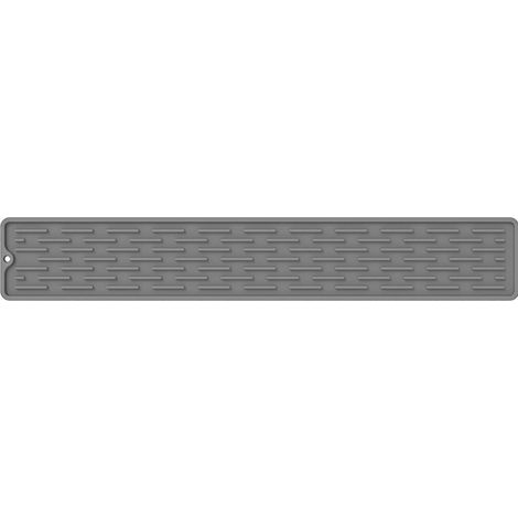 Lntyq Tapis Egouttoir, Tapis de Robinet en Silicone, Tapis Evier Cuisine pour Eclaboussure, Drainage, Séchage et Protection évier, Gris, 55 8.8 0.5cm (1/4)