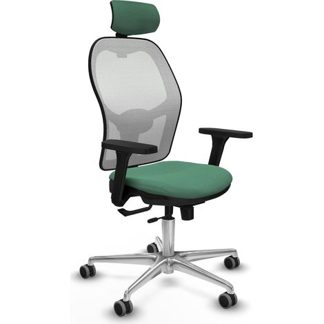 Chaise de bureau piqueras y crespo Jorquera blanc maille aluminium (1/2)