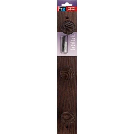 Colgador fresno 3 pomos textura Wengue Inofix