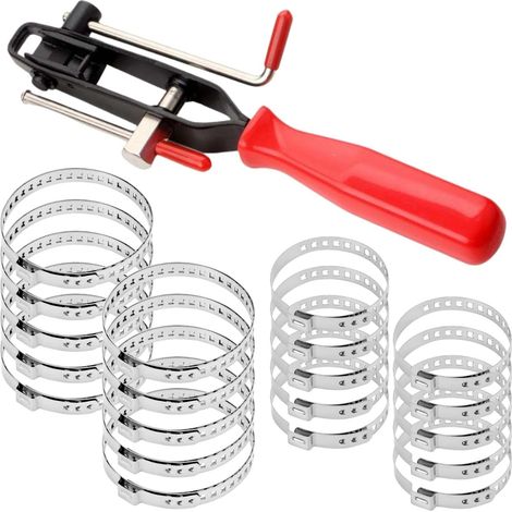 Set of 21 CV hose clamps with stainless steel clamping pliers for most cars, ATVs (1/5)