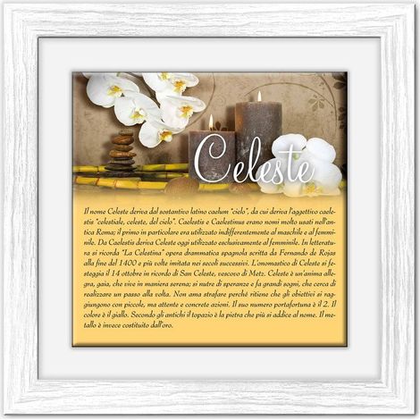 Lupia - Quadro mattonella Ceramica Modern White 29x29 cm con significato del nome Celeste (1/4)