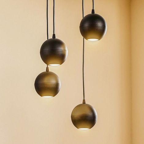 [GEBRAUCHT] Euluna Pendelleuchte Pendelleuchte Lampe Leuchte Midnight Schwarz Vierflammig B-Ware