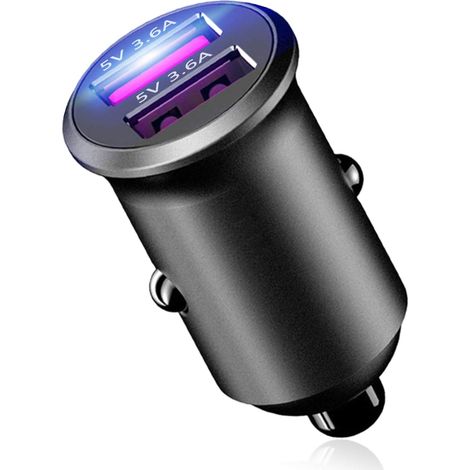Chargeur Allume Cigare USB [Dual QC3.0 Port] 36W/7.2A [Tout Métal] Allume Cigare USB Mini Chargeur Voiture USB Charge Rapide Compatible avec iPhone 13/12/11/XR/X/8, Galaxy S20/S10/S9, Huawei etc (1/5)