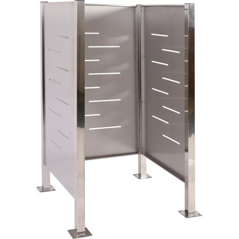 Recinzione fendivista bidoni box spazzatura rifiuti HHG-479 150x85x85cm acciaio inox