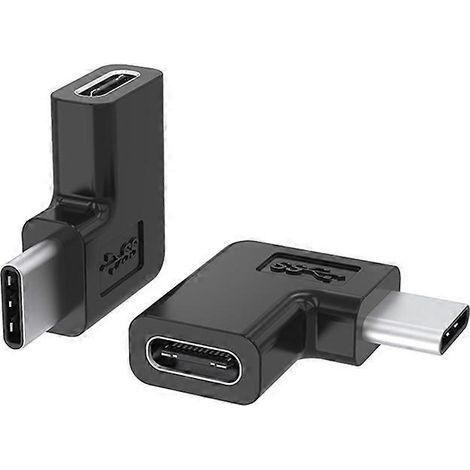 Adaptateur USB 3.1 Type-C mâle vers femelle coudé à 90 degrés (lot de 2) pour smartphones. (1/5)