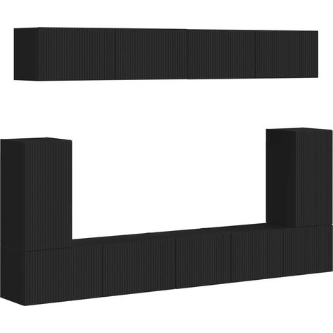 vidaXL Conjunto de mueble de TV 5 pcs Negro Madera de ingeniería (1/5)