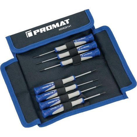 Jeu tournevis de mécanique de précision avec tête de centrage 7 pièces fente/PH PROMAT (1/3)