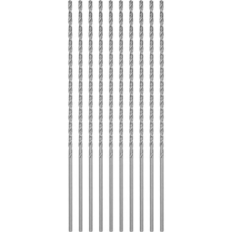 10pcs Perceuse Mèches Foret Hélicoïdal 2mm HSS 120mm Longueur (1/5)