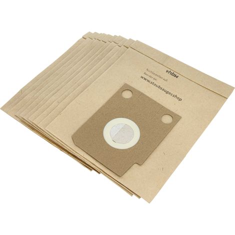vhbw 10x Staubsaugerbeutel kompatibel mit Hoover SC 142 Elite Vogue Compact, SC 1300 / SC1300 Staubsauger - Papier, 26cm x 21cm Sandfarben