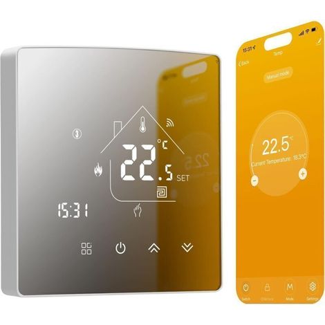 Tuya Thermostats intelligents Thermostats de Chauffage Thermostat d'ambiance Thermostat WiFi Thermostate pour Le Chauffage de l'eau Compatible avec Alexa, Google Home 3A TGR85WIFI (1/4)