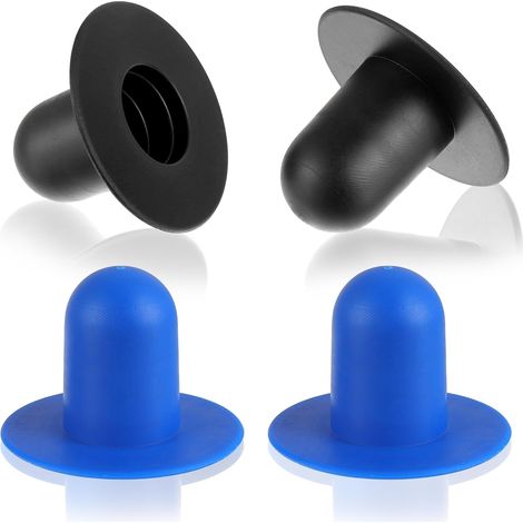 Lot de 4 Bouchons de Piscine,Bouchons de Remplacement de Piscine, Bouchons de Trou de Filtre de Pompe de Filtration, adaptés Intex et Bestway (2 Noirs + 2 Bleus)