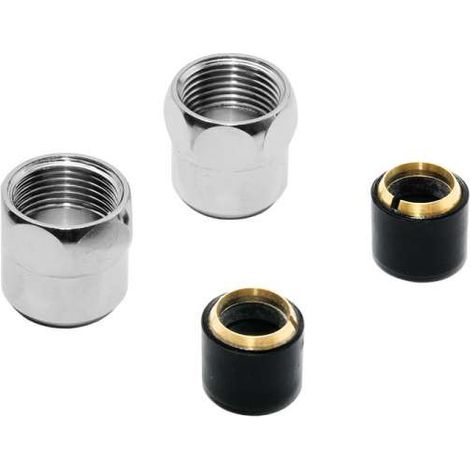 1 x Konus Quetschverschraubung mit Länge-Ausgleich 3/8" für Kupferrohr 10mm, verchromt