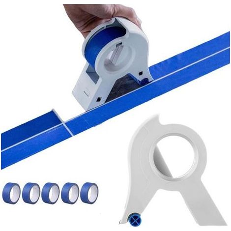 Dispensateur de ruban adhésif, Masking Machine Machine Portable Masking Masking Master Tape Dispensateur avec 5 rouleaux Randeau pour peindre Applicateur de bande de peinture polyvalente Applicateur (1/5)