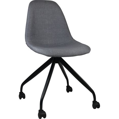 Sedia da scrivania Thinia Home Basic con ruote, grigia, 85,7x46,5x55,5 cm
