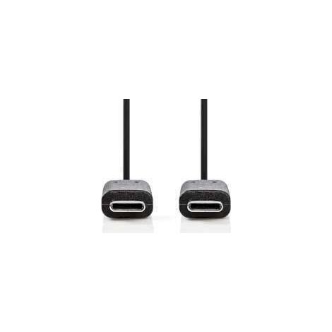 Cable usb usb 32 generacion 1 usb c macho usb c macho 60w 4k60hz 5 gbps niquelado 200 metros redondo pvc negro en caja