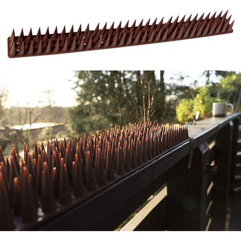 Anti-Bird Kit de 10 Pièces - Pics Répulsifs Anti-Chat Anti-Intrusion Fixation Mur/Fence/Roof - Matière Plastique 33x4.5x3.5cm Résistant Intempéries (1/4)